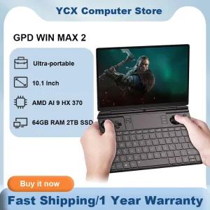 GPD WIN MAX 2 Laptop AMD AI 9 HX 370 6'' 32GB RAM 1/2TB TOUCHPAD Backlit Keyboard Mini PC DDR5 portable Handheld GamePad Laptop